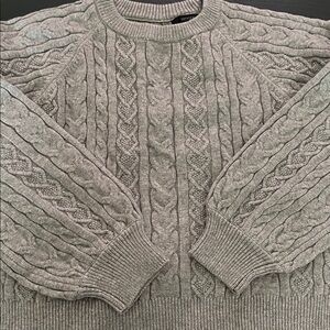 Forever 21 Cable Knit Sweater with Open Back with Bows- Medium